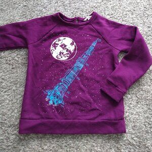 Purple Lands' End space + rocket sweatshirt